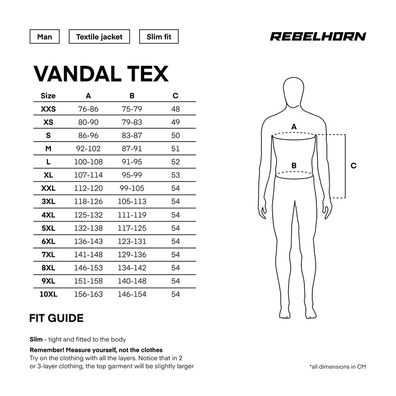 Rebelhorn Vandal Textiljacka – Svart/Vit
