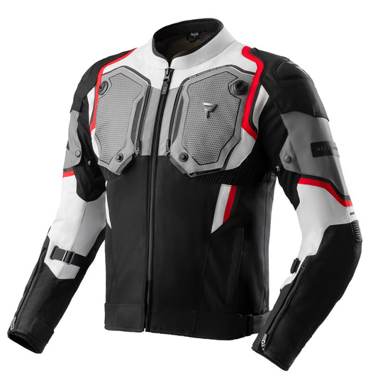 Rebelhorn Borg II Textil MC-jacka – Svart/Grå/Röd