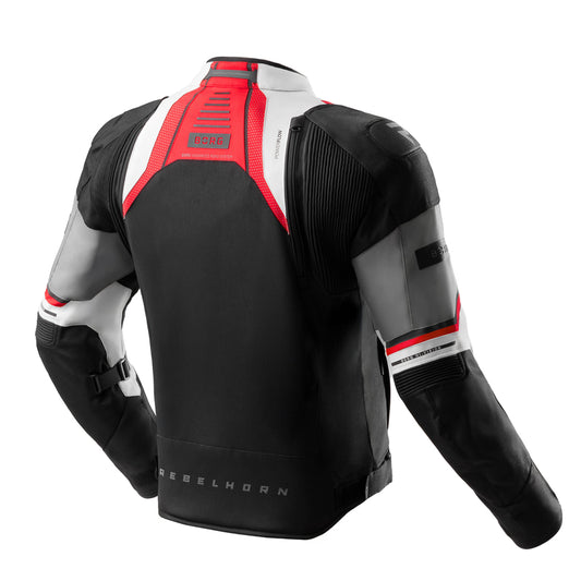 Rebelhorn Borg II Textil MC-jacka – Svart/Grå/Röd