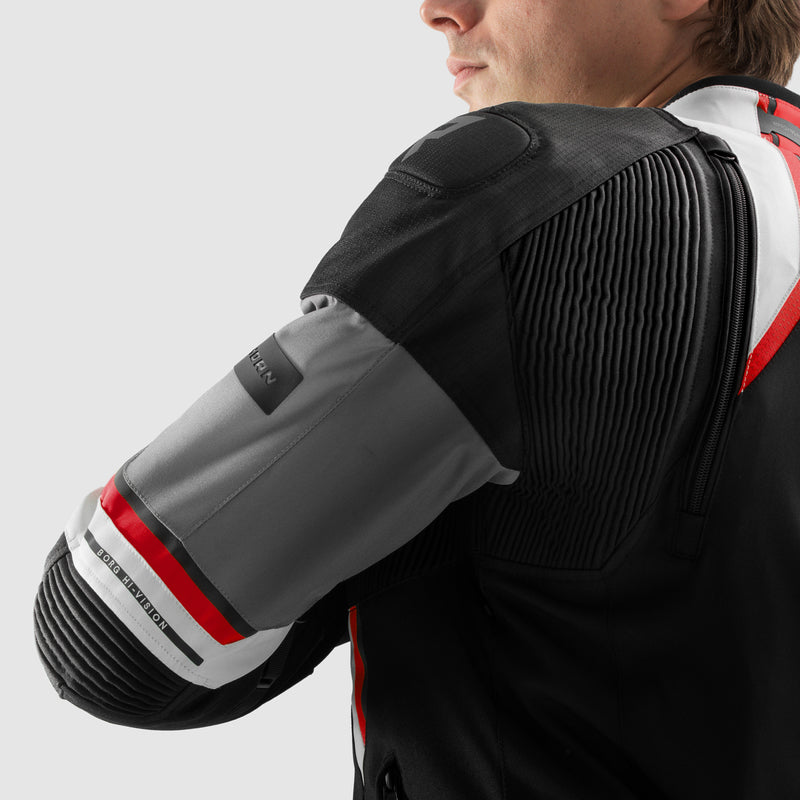 Rebelhorn Borg II Textil MC-jacka – Svart/Grå/Röd