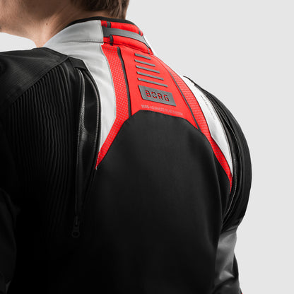 Rebelhorn Borg II Textil MC-jacka – Svart/Grå/Röd