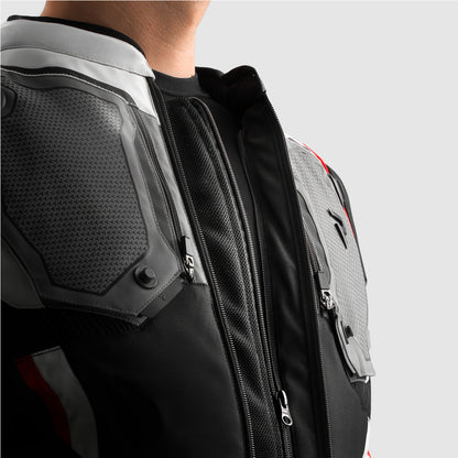 Rebelhorn Borg II Textil MC-jacka – Svart/Grå/Röd