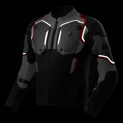 Rebelhorn Borg II Textil MC-jacka – Svart/Grå/Röd